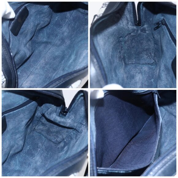 GUCCI GG Supreme Sherry Line Shoulder Bag PVC 2way Navy Gold 010 378 Auth 145988 - Picture 15 of 16